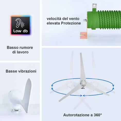 ECO-WORTHY Generatore Eolico Ibrido Da 400 W Che Carica Energia Eolica Con Controller Ibrido Home 2 ECO-WORTHY Generatore Eolico Ibrido Da 400 W Che Carica Energia Eolica Con Controller Ibrido Home - immagine 2