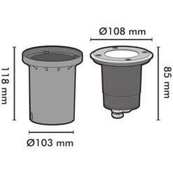 Faretto Da Incasso A Terra CANYON IP67 INOX 304 GU10 8 Faretto Da Incasso A Terra CANYON IP67 INOX 304 GU10 -Vendite VIDAXL || LEDVANCE || STEINEL 28168777 4