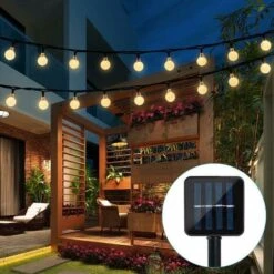 LangRay Luci A Stringa Solare Da Giardino, 6,5 M 30 Luci A Stringa LED Con Sfere Di Cristallo Impermeabili, 8 Modalità Starlight Luci A Stringa Solare Per Esterni, Illuminazione Decorativa Per Casa, G