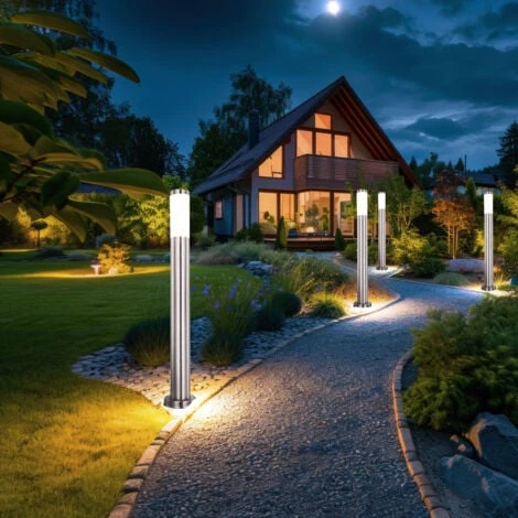 Lampada Da Terra Di Design Illuminazione Per Esterni Cortile Percorsi Da Giardino Lampada Da Terra Colonna In Acciaio Inox 4 Lampada Da Terra Di Design Illuminazione Per Esterni Cortile Percorsi Da Giardino Lampada Da Terra Colonna In Acciaio Inox - immagine 4
