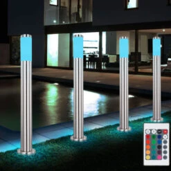 Set Di 2 Lampade Da Appoggio In Acciaio Inossidabile A LED RGB TELECOMANDO Luci Da Terra Per Percorsi Esterni Da Giardino DIMMERABILE -Vendite VIDAXL || LEDVANCE || STEINEL 28660136 4