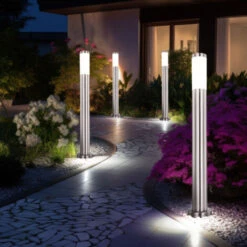Set Di 4 Lampade Da Terra Per Esterni In Acciaio Inox Illuminazione Del Percorso Del Giardino In Acciaio Inox Cortile Patio Pilastri Luci -Vendite VIDAXL || LEDVANCE || STEINEL 28660510 3