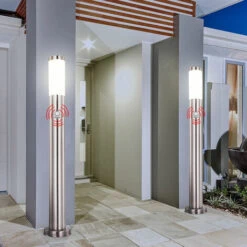 LED 7 Watt Lampada Da Terra Sensore Sensore Di Movimento In Acciaio Inox IP44 Luce Esterna Lampada 8 LED 7 Watt Lampada Da Terra Sensore Sensore Di Movimento In Acciaio Inox IP44 Luce Esterna Lampada -Vendite VIDAXL || LEDVANCE || STEINEL 28661332 4