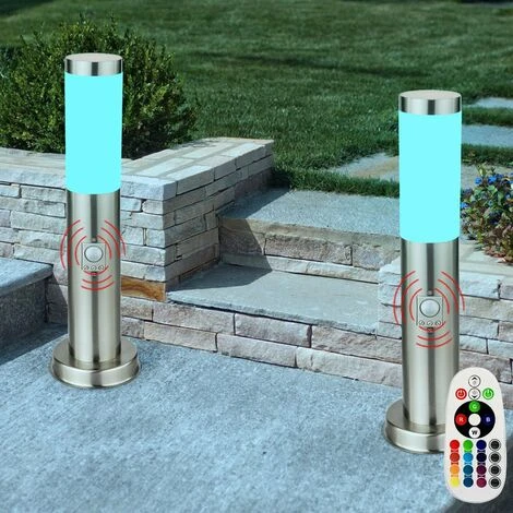 Set Di 4 Lampade Da Terra A LED RGB Da Esterno Telecomando Dimmerabile Rilevatore Di Movimento In Acciaio Inossidabile Luci Per Sentieri Da Giardino 3 Set Di 4 Lampade Da Terra A LED RGB Da Esterno Telecomando Dimmerabile Rilevatore Di Movimento In Acciaio Inossidabile Luci Per Sentieri Da Giardino - immagine 3