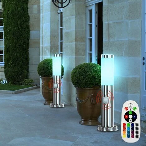 Set Di 4 Lampade Da Terra A LED RGB Da Esterno Telecomando Dimmerabile Rilevatore Di Movimento In Acciaio Inossidabile Luci Per Sentieri Da Giardino 5 Set Di 4 Lampade Da Terra A LED RGB Da Esterno Telecomando Dimmerabile Rilevatore Di Movimento In Acciaio Inossidabile Luci Per Sentieri Da Giardino - immagine 5