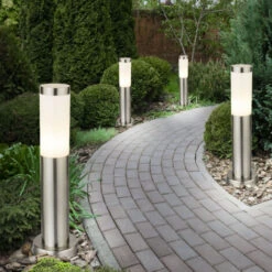 Set Di 4 Lampade Da Terra Plug-in Da Esterno Argento ACCIAIO INOSSIDABILE Illuminazione Del Percorso Del Giardino Luci Con Base A Picchetto Da Terra -Vendite VIDAXL || LEDVANCE || STEINEL 28662173 5