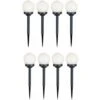 Set Di 8 Lampade Solari A LED Per Esterni Design A Sfera Con Luci A Terra Per Illuminazione Da Giardino
