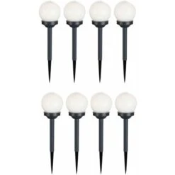 Set Di 8 Lampade Solari A LED Per Esterni Design A Sfera Con Luci A Terra Per Illuminazione Da Giardino