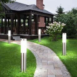 Set Di 4 Lampade Da Esterno In ACCIAIO INOSSIDABILE Da Esterno Lampada Da Giardino Percorso Cortile Portico Illuminazione -Vendite VIDAXL || LEDVANCE || STEINEL 28662711 5