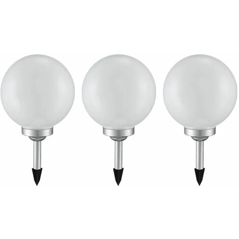 Set Di 3 Lampade A Sfera Solari A LED Da Giardino, Luci A Picchetto Per Patio, Illuminazione Bianca 2 Set Di 3 Lampade A Sfera Solari A LED Da Giardino, Luci A Picchetto Per Patio, Illuminazione Bianca - immagine 2