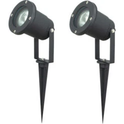 Set Di 2 Luci Di Design Da Esterno Plug-in Picchetto Da Terra Illuminazione Ingresso Cortile IP44 1-ala