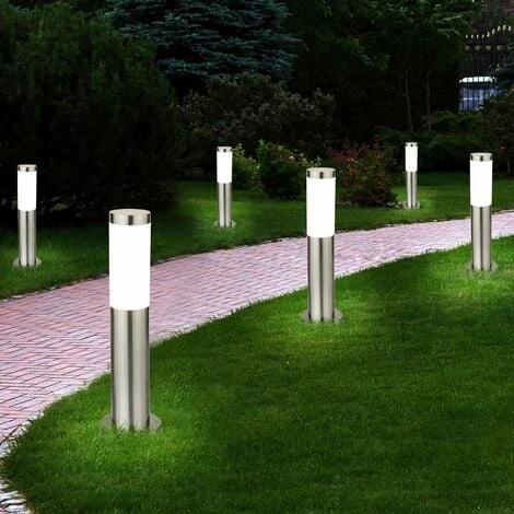 Set Di 6 Lampade Da Terra Per Esterni A LED Illuminazione Del Vialetto Del Cortile In Acciaio Inossidabile Luci Del Percorso Del Giardino Argento 1 Set Di 6 Lampade Da Terra Per Esterni A LED Illuminazione Del Vialetto Del Cortile In Acciaio Inossidabile Luci Del Percorso Del Giardino Argento