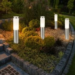 Set Di 6 Lampade Da Terra Per Esterni A LED Illuminazione Del Vialetto Del Cortile In Acciaio Inossidabile Luci Del Percorso Del Giardino Argento 9 Set Di 6 Lampade Da Terra Per Esterni A LED Illuminazione Del Vialetto Del Cortile In Acciaio Inossidabile Luci Del Percorso Del Giardino Argento -Vendite VIDAXL || LEDVANCE || STEINEL 28663225 5