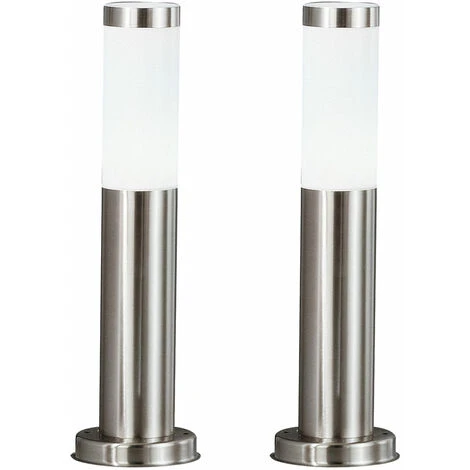 Set Di 2 Lampade Da Terra Per Esterni IP44 Illuminazione Da Giardino Moderna In Acciaio Inossidabile 1 Set Di 2 Lampade Da Terra Per Esterni IP44 Illuminazione Da Giardino Moderna In Acciaio Inossidabile