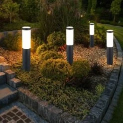4x Luci Di Base Per Esterni Antracite Illuminazione Del Patio Faretti Da Giardino In Acciaio Inossidabile Lampade Da Cortile