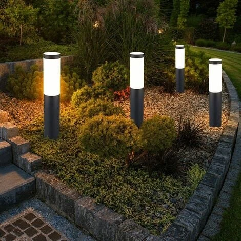 4x Luci Di Base Per Esterni Antracite Illuminazione Del Patio Faretti Da Giardino In Acciaio Inossidabile Lampade Da Cortile 1 4x Luci Di Base Per Esterni Antracite Illuminazione Del Patio Faretti Da Giardino In Acciaio Inossidabile Lampade Da Cortile