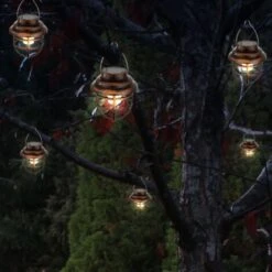 Set Di 4 Lanterne A LED A Sospensione Solare Design A Griglia Illuminazione Esterna Giardino Lampade A Sospensione Terrazza -Vendite VIDAXL || LEDVANCE || STEINEL 28665928 5