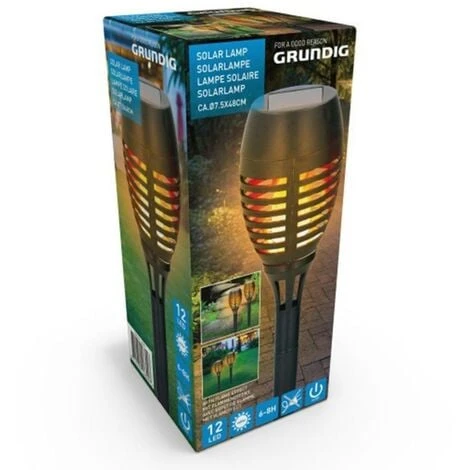 Grundig 2 Lampade Giardino Effetto Fuoco 48cm Ricarica Solare Fiaccola Torcia Luce LED 3 Grundig 2 Lampade Giardino Effetto Fuoco 48cm Ricarica Solare Fiaccola Torcia Luce LED - immagine 3