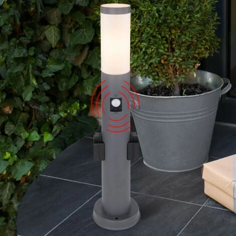 Lampada Da Terra Illuminazione Da Giardino Rilevatore Di Movimento Prese Esterne Lampada Base In Acciaio Inox ANTHARAZIT Globo 3158AKS 2 Lampada Da Terra Illuminazione Da Giardino Rilevatore Di Movimento Prese Esterne Lampada Base In Acciaio Inox ANTHARAZIT Globo 3158AKS - immagine 2