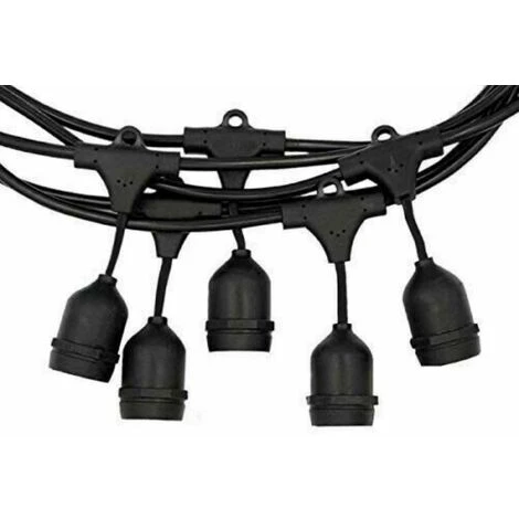 CATENA CORDONIERA LUMINOSA PER ESTERNO 10 METRI 10 LAMPADINE E27 CATENARIA 4 CATENA CORDONIERA LUMINOSA PER ESTERNO 10 METRI 10 LAMPADINE E27 CATENARIA - immagine 4