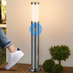 Lampada Paletto Luce Giardino + Sensore Movimento Illuminazione Esterno 100cm