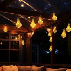 Catena Luminosa Solare A LED Lampadine Esterne Catena Luminosa Esterna Decorazione Balcone Solare, Corda Di Canapa, LED 3 Watt Bianco Caldo, L 570 Cm, Giardino -Vendite VIDAXL || LEDVANCE || STEINEL 30818072 4