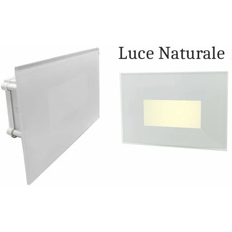 Segnapasso Led 4w Luce Naturale Rettangolo Bianco Vetro Interno Faretto Incasso 1 Segnapasso Led 4w Luce Naturale Rettangolo Bianco Vetro Interno Faretto Incasso