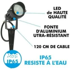 JERSEY Faretto LED Da Giardino A Picchetto 6W Eq 60W IP65 Cavo 120cm Température De Couleur: Bianco Caldo 2700K -Vendite VIDAXL || LEDVANCE || STEINEL 31804847 3