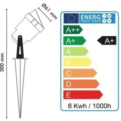 JERSEY Faretto LED Da Giardino A Picchetto 6W Eq 60W IP65 Cavo 120cm Température De Couleur: Bianco Caldo 2700K -Vendite VIDAXL || LEDVANCE || STEINEL 31804847 5