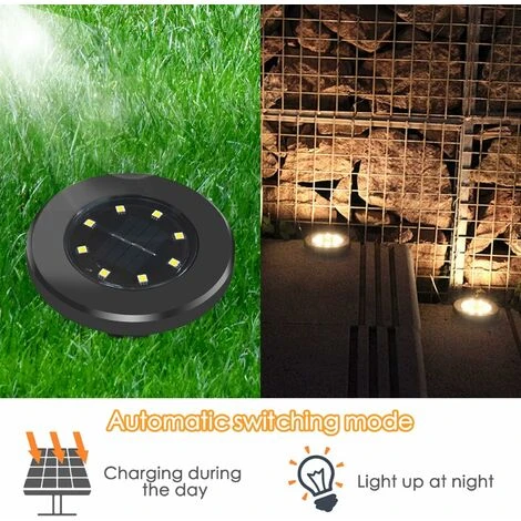 Luce Solare Per Esterni 8 LED, Confezione Da 4, Illuminazione Solare Per Esterni, Impermeabile IP65, Luce Decorativa Per Prato, Sensore Di Movimento Spot Solare Per Giardino, Cortile, Esterno, Corrido 2 Luce Solare Per Esterni 8 LED, Confezione Da 4, Illuminazione Solare Per Esterni, Impermeabile IP65, Luce Decorativa Per Prato, Sensore Di Movimento Spot Solare Per Giardino, Cortile, Esterno, Corrido - immagine 2