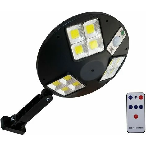 Lampione Solare Led Esterno 12 COB Sensore Movimento Faro Luce Fredda Rotondo 1 Lampione Solare Led Esterno 12 COB Sensore Movimento Faro Luce Fredda Rotondo