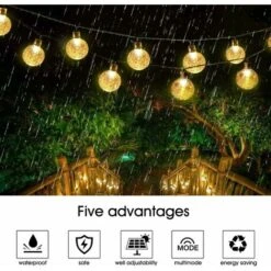 String Lights Outdoor Solar String Lights 7M 50 LEDs Solar Ball String Lights 8 Modalità Waterproof IP65 Indoor Outdoor For Garden, Patio, Wedding, Christmas Decoration -Vendite VIDAXL || LEDVANCE || STEINEL 33379141 4