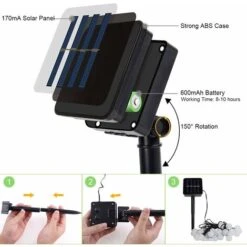 String Lights Outdoor Solar String Lights 7M 50 LEDs Solar Ball String Lights 8 Modalità Waterproof IP65 Indoor Outdoor For Garden, Patio, Wedding, Christmas Decoration -Vendite VIDAXL || LEDVANCE || STEINEL 33379141 5