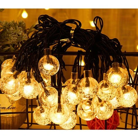 Luci A Stringa Da Giardino A LED 8 Modalità, 6,5 M 30 Pezzi Luci A Stringa Da Giardino Solari Impermeabili Con Sfera Di Cristallo, Luci A Cielo Stellato Per Esterni Luci A Stringa A Energia Solare, Ca 2 Luci A Stringa Da Giardino A LED 8 Modalità, 6,5 M 30 Pezzi Luci A Stringa Da Giardino Solari Impermeabili Con Sfera Di Cristallo, Luci A Cielo Stellato Per Esterni Luci A Stringa A Energia Solare, Ca - immagine 2