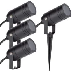 Set Di 4 Faretti Da Esterno Per Illuminazione Da Giardino SANTIAGO GU10