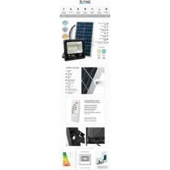 V-TAC VT-200W FARO LED 40W A BATTERIA CON PANNELLO SOLARE E TELECOMANDO Luce Bianco Fredda / Naturale Bianco Freddo 9 V-TAC VT-200W FARO LED 40W A BATTERIA CON PANNELLO SOLARE E TELECOMANDO Luce Bianco Fredda / Naturale Bianco Freddo -Vendite VIDAXL || LEDVANCE || STEINEL 34270947 5