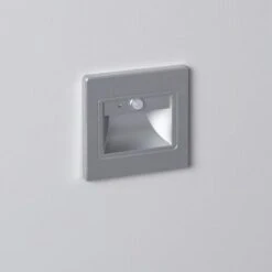 Segnapasso Da Parete LED 1.5W Da Incasso Con Sensore PIR Bark Grigio Bianco Caldo 3000K 50 Mm120º