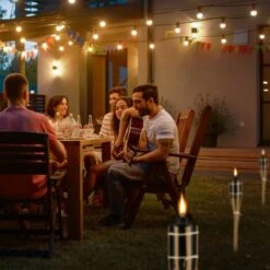 Relaxdays Set Da 10 Fiaccole Per Giardino, Accensione Ad Olio, In Bambù, Con Stoppino, Per Esterni, Altezza 50cm, Natura -Vendite VIDAXL || LEDVANCE || STEINEL 35873770 3