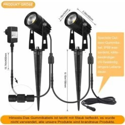 SOEKAVIA Set Di 4 Faretti Da Giardino Con Picchetto, Luce Da Giardino A LED Da 3W 2880 Lumen Con Presa, Faretto Da Esterno Bianco Caldo -Vendite VIDAXL || LEDVANCE || STEINEL 36373110 4