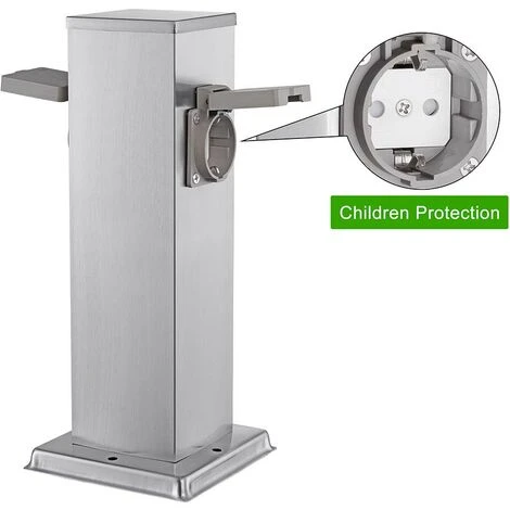 Colonna Elettrica Da Giardino Palo Colonnina 2 Prese Shucko Impermeabili Acciaio 2 Colonna Elettrica Da Giardino Palo Colonnina 2 Prese Shucko Impermeabili Acciaio - immagine 2