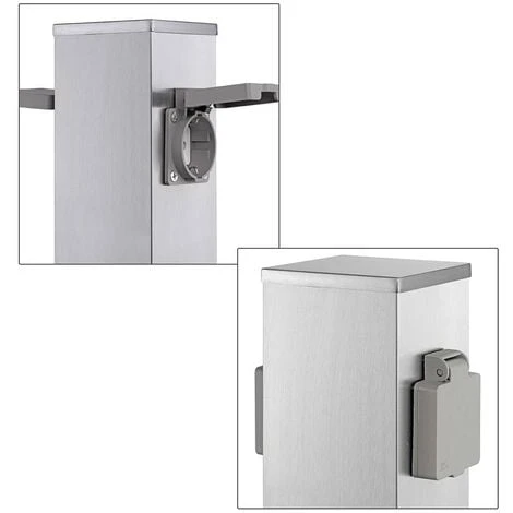 Colonna Elettrica Da Giardino Palo Colonnina 2 Prese Shucko Impermeabili Acciaio 3 Colonna Elettrica Da Giardino Palo Colonnina 2 Prese Shucko Impermeabili Acciaio - immagine 3