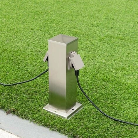 Colonna Elettrica Da Giardino Palo Colonnina 2 Prese Shucko Impermeabili Acciaio 4 Colonna Elettrica Da Giardino Palo Colonnina 2 Prese Shucko Impermeabili Acciaio - immagine 4