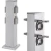 Colonna Elettrica Da Giardino Palo Colonnina 4 Prese Shucko Impermeabili Acciaio
