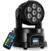 PROIETTORE RGB FARO LED TESTA ROTANTE MOBILE EFFETTI DISCO 7 LED DMX WASH PARTY