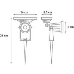 Picchetto Faretto COB LED Solare Da Giardino Lampada Segnapasso Luce Fredda 413 -Vendite VIDAXL || LEDVANCE || STEINEL 42691963 5
