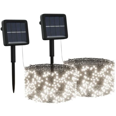Luci Solari Fatate 2 Pz 2x200 LED Bianco Freddo Interni Esterni VidaXL 1 Luci Solari Fatate 2 Pz 2x200 LED Bianco Freddo Interni Esterni VidaXL