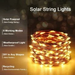 2 Pezzi,Catena Luminosa Solare Per Esterni, 12M 100 LED In Filo Di Rame Catena Luminosa Per Esterni Stringa Luminosa Solare Bianca Calda Impermeabile 8 Modalità Per Natale, Giardino, Balcone, Matrimon -Vendite VIDAXL || LEDVANCE || STEINEL 44261421 3