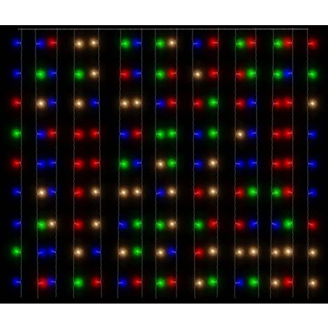 Tenda Luci A Ghiaccioli 3x3m 300 LED Colorati 8 Funzioni VidaXL 4 Tenda Luci A Ghiaccioli 3x3m 300 LED Colorati 8 Funzioni VidaXL - immagine 4