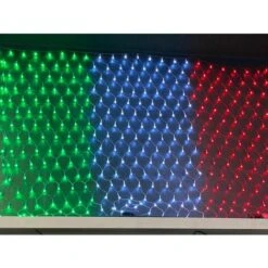 Bandiera Tricolore Tenda Luminosa Italia Per Esterno Con 280 Led Luci Bianco Rosso Verde 1.8x1.2 Metri