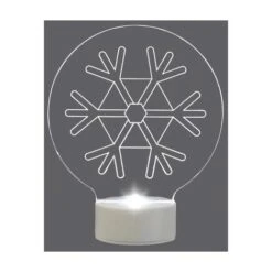 POLARLITE LBA-51-008 - DECORAZIONE NATALIZIA A LED, A FORMA DI FIOCCO DI NEVE, LUCE BIANCA FREDDA, TRASPARENTE
